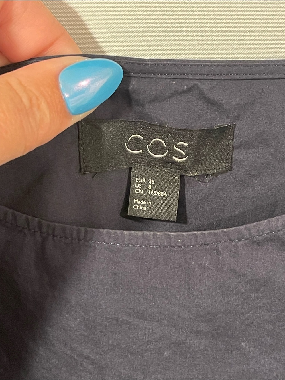 COS oversized navy shift dress Size 8 - Picture 4 of 9